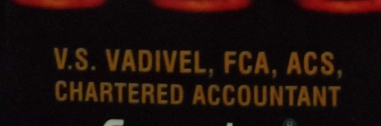 V S Vadivel FCA, ACS banner