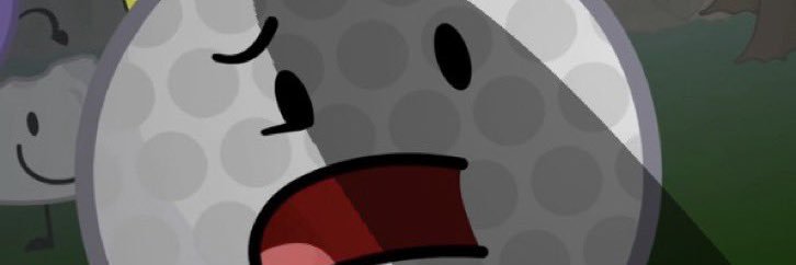 golf ball looking at the big dih's banner