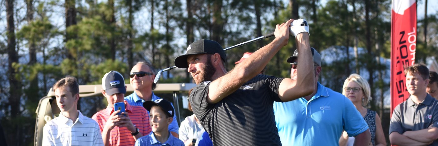 Dustin Johnson Golf School banner