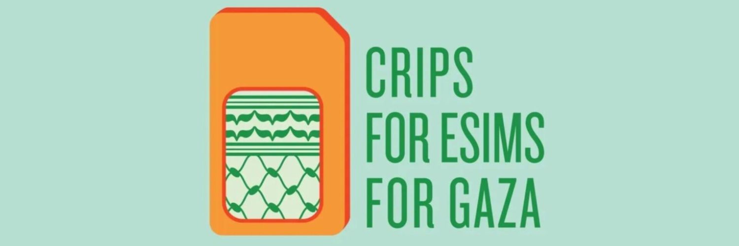 Crips for eSims for Gaza | Request Account banner