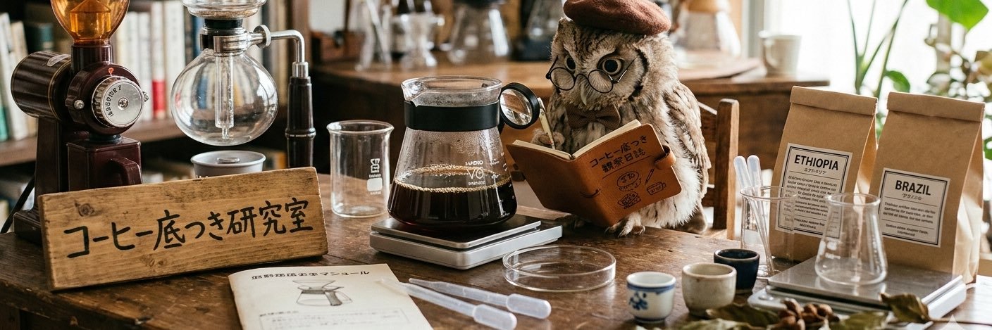 コーヒー底つき研究室@フクロウ banner