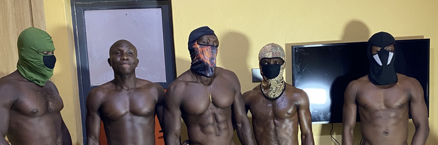 Young muscular guys's banner