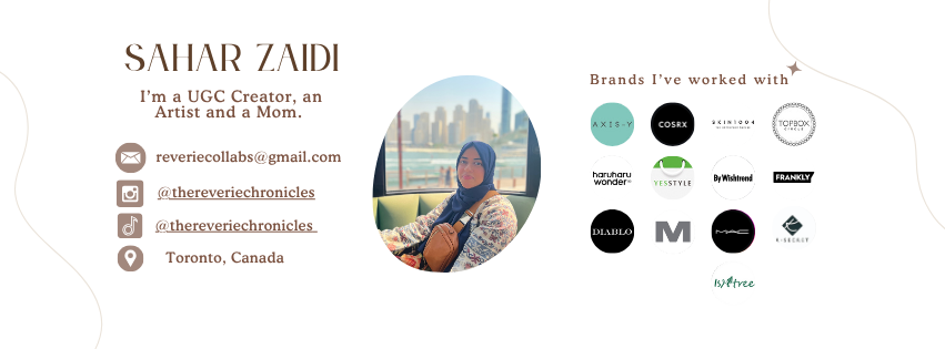 Sahar | Toronto UGC Creator banner