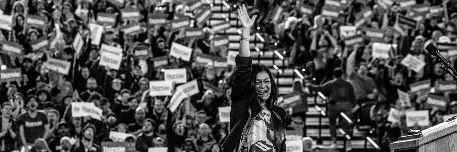 Pramila Jayapal's banner