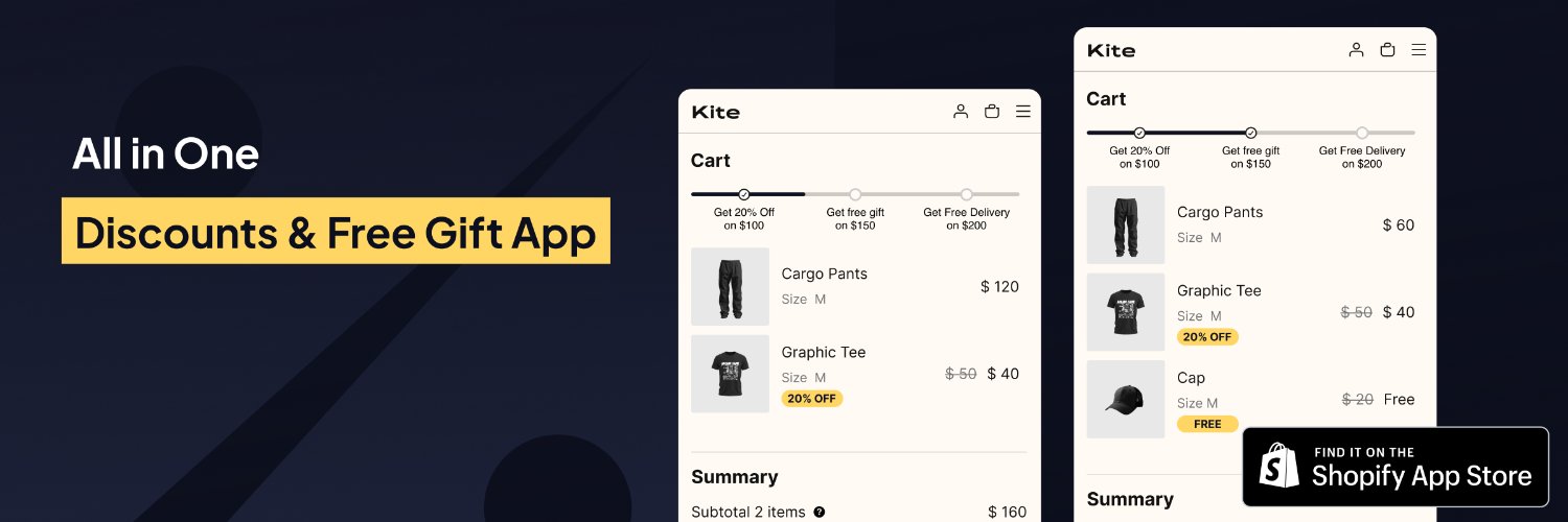 Kite: Discount & Free Gift banner