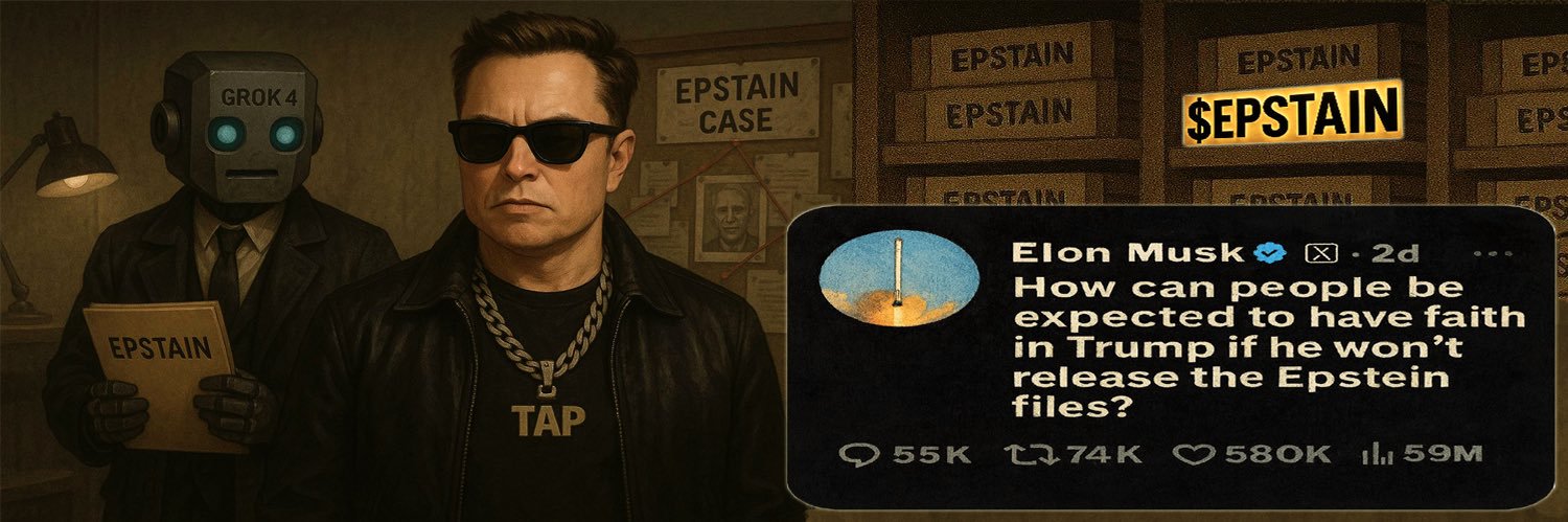 Jeffrey Epstain meme on Solana banner