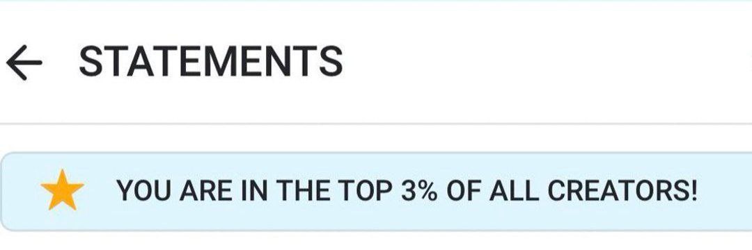 TOP 3% OF ALL CREATORS! banner