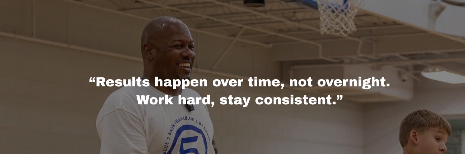 Blue 5 Basketball banner