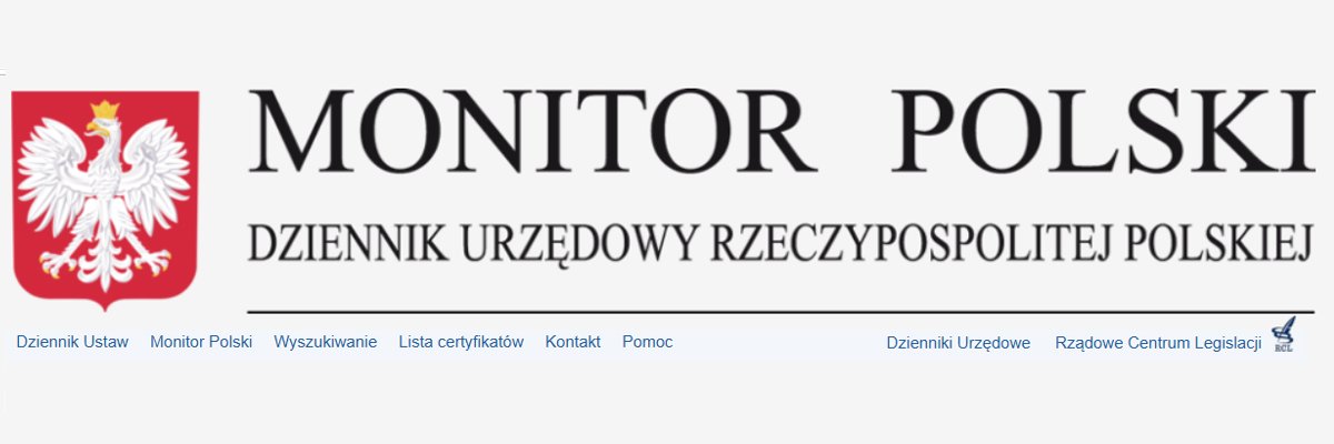 Dziennik Urzędowy RP „Monitor Polski” banner