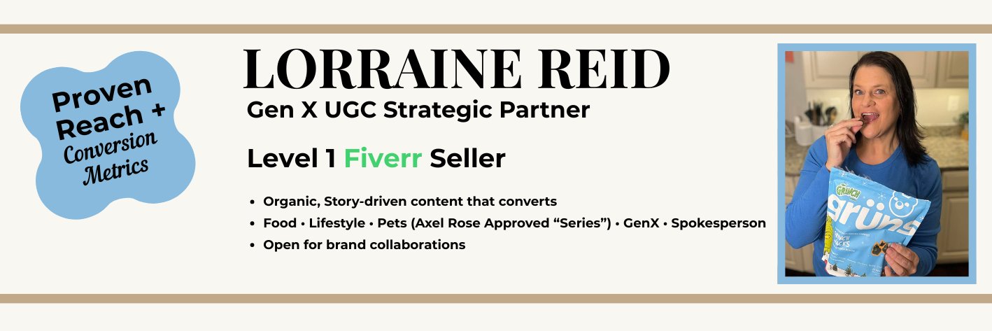 Lorraine | Gen X UGC Brand Partner banner