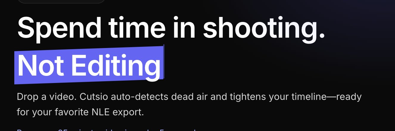 Cutsio - Smart AI Edited Timelines For Creators banner