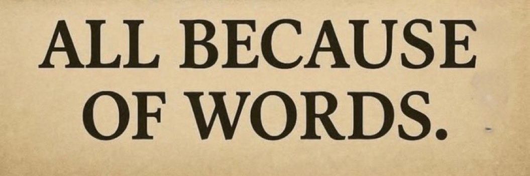 all because of words banner