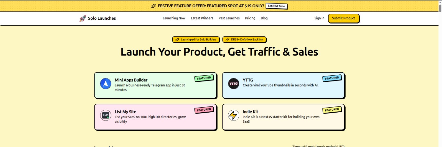 Solo Launches | Product Directory banner