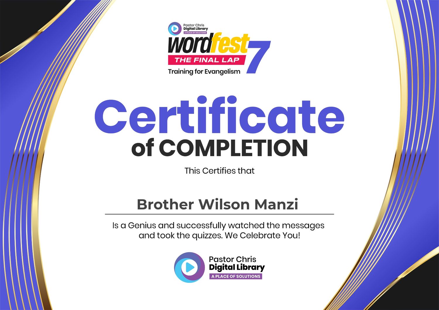 Br Wilson Manzi banner
