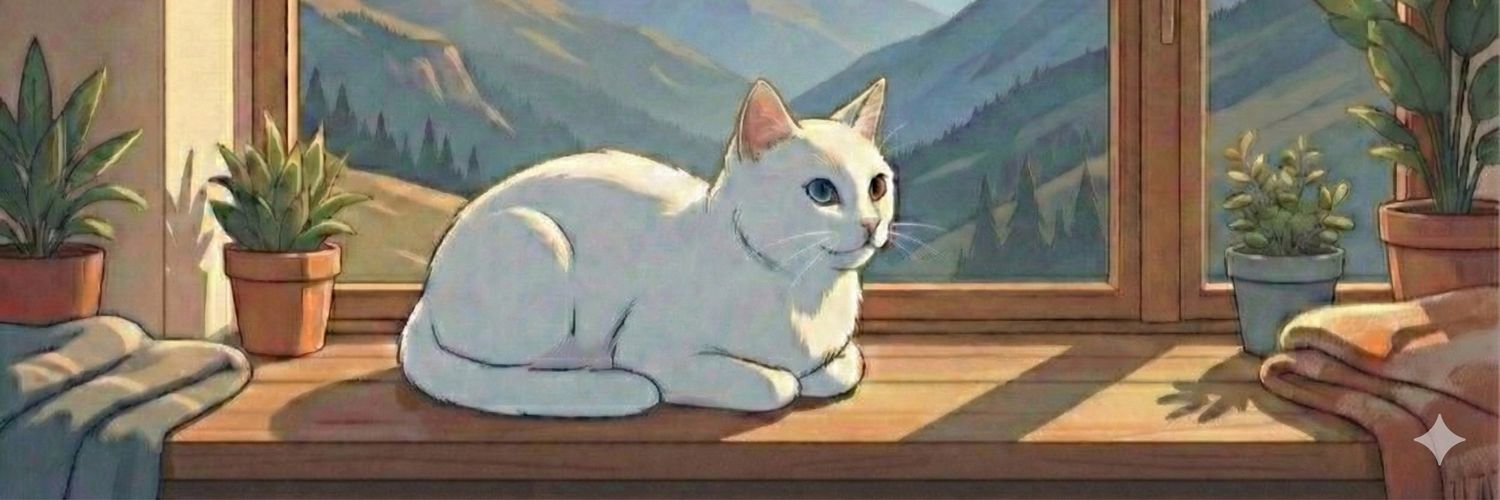 オッドアイ白猫ムク【AI副業×AI画像生成】 banner