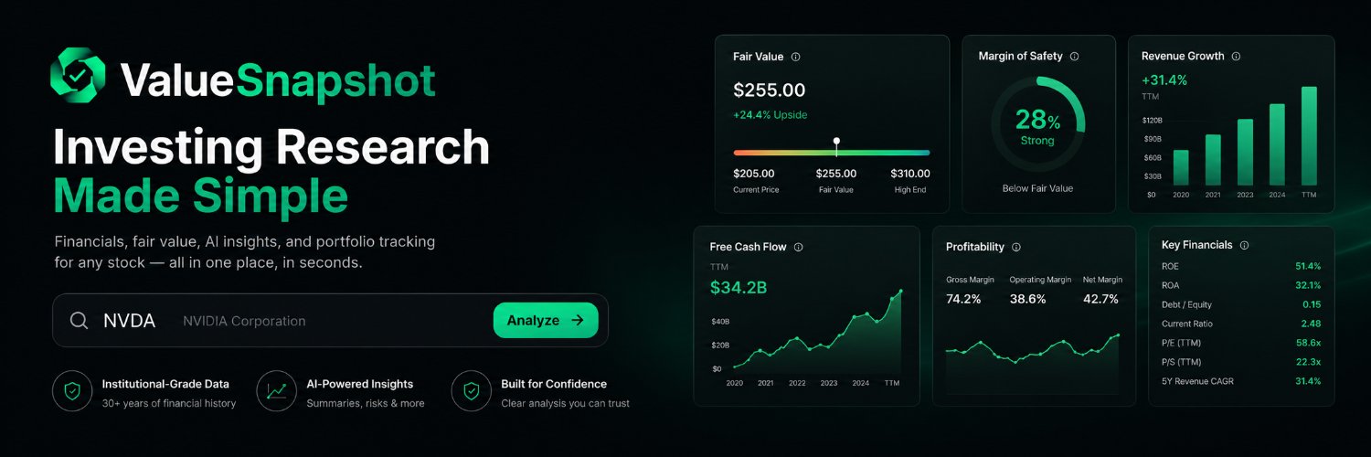 Value SnapShot banner