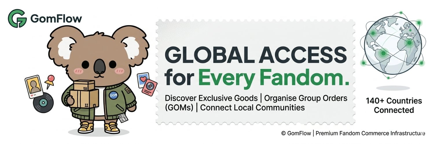 gomflow - for fans to shop the world banner