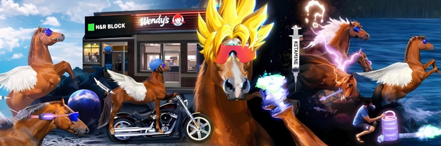 Flying Ketamine Horse banner