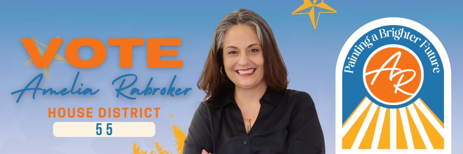Amelia For Texas banner