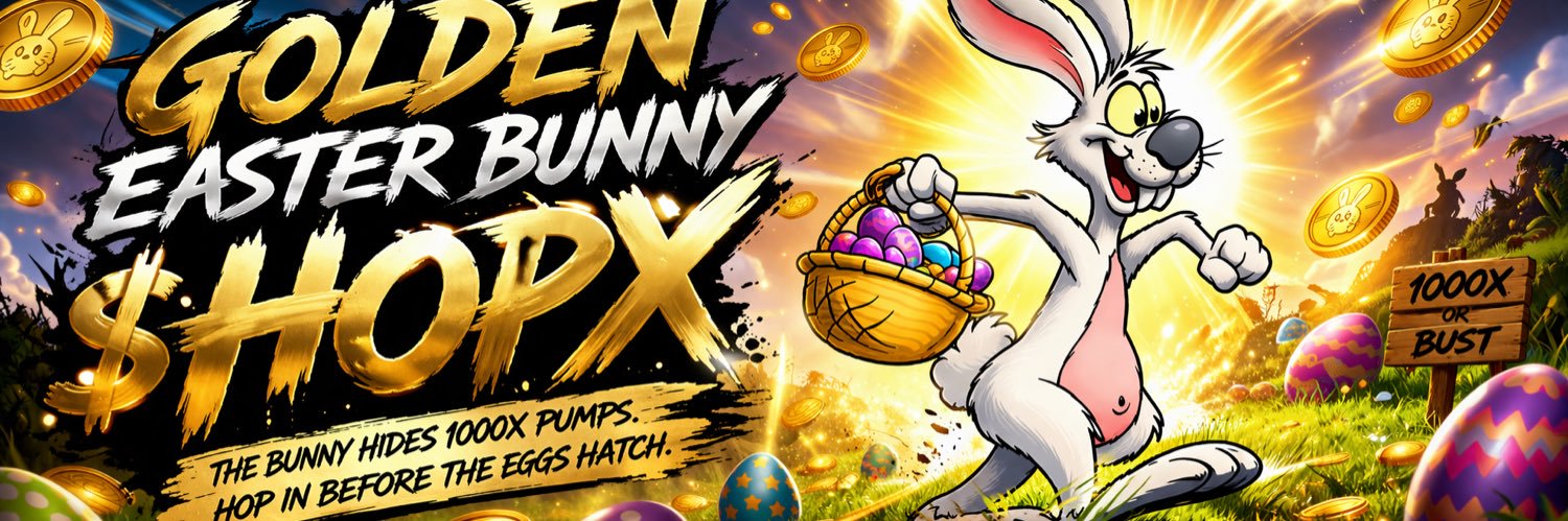 Golden Easter Bunny banner