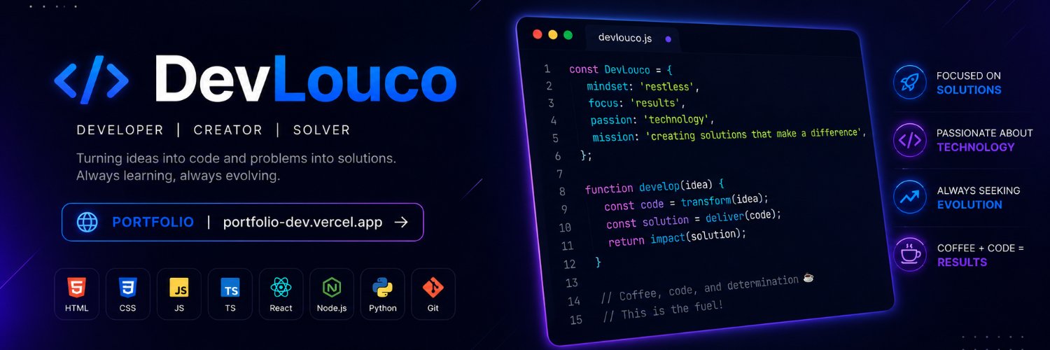 DevLouco | Web Developer banner