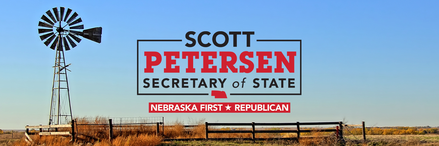 Scott Petersen for Nebraska Secretary of State banner