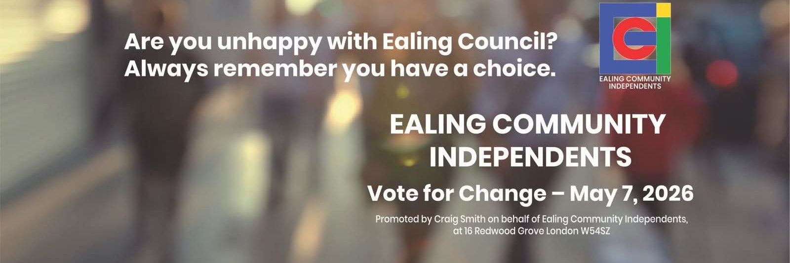 Vote Carl for Walpole Ealing Community Independent banner