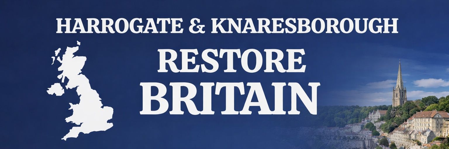 Restore Britain Harrogate and Knaresborough Branch banner