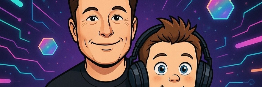 Cartoon Elon banner