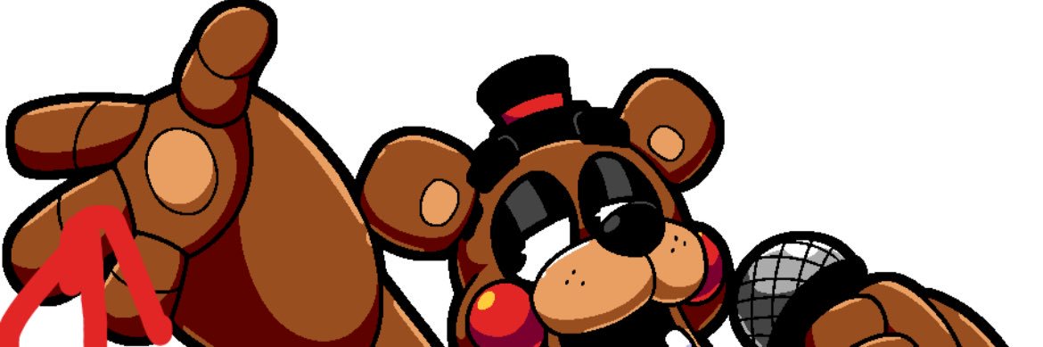 Toy Freddy’s right index finger banner