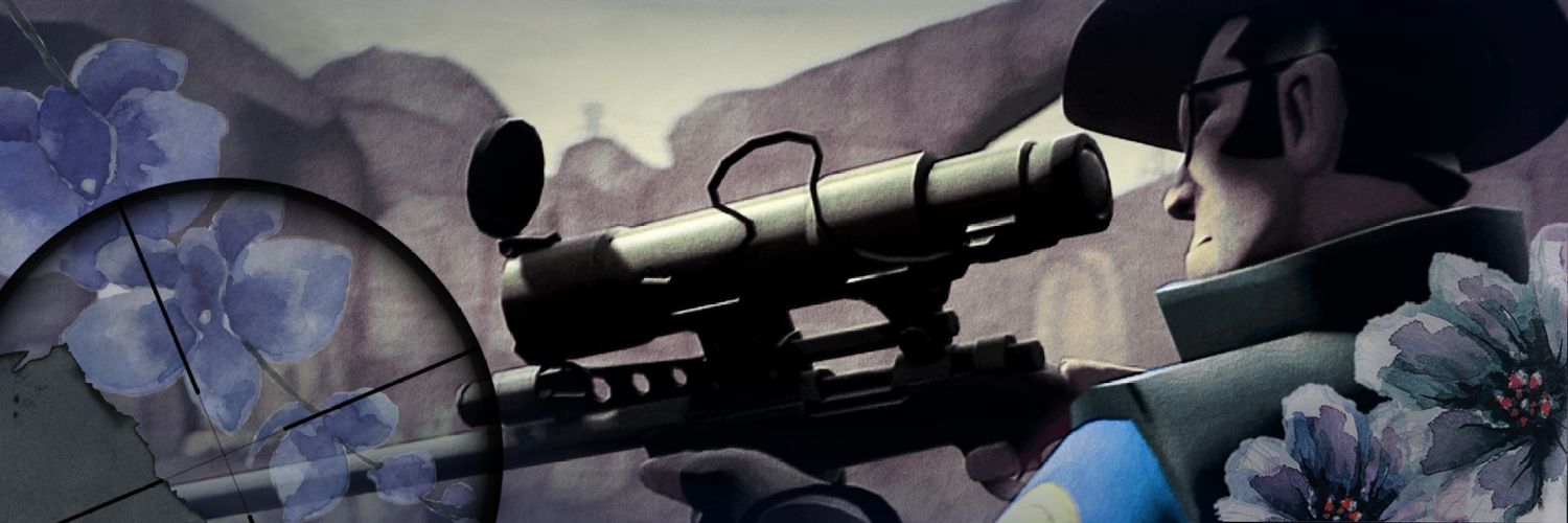 A BLU Sniper banner