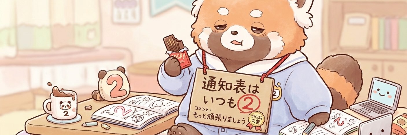 通知表はいつも「2」 banner