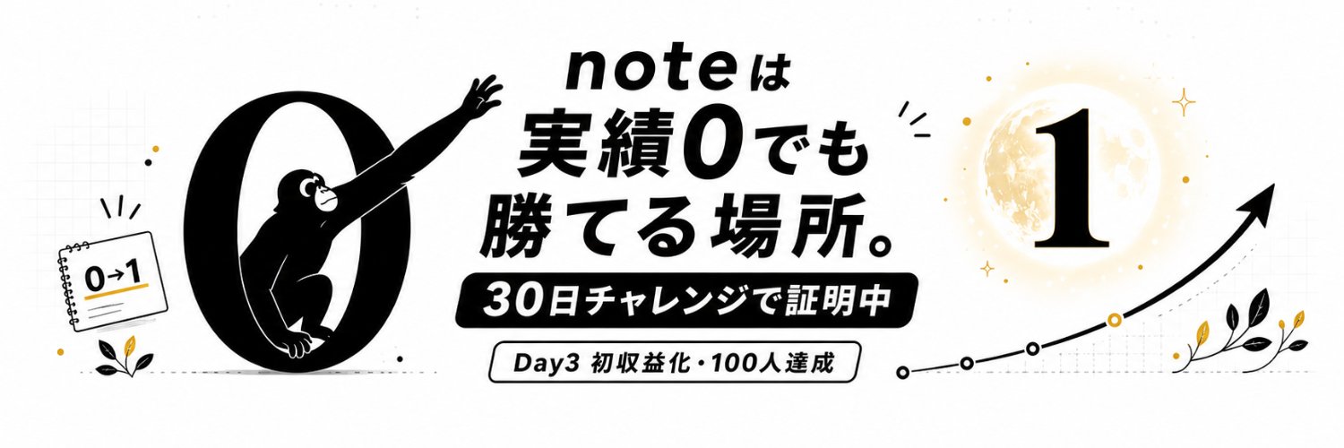 ノテ│最速でnoteを伸ばす！手長猿 banner