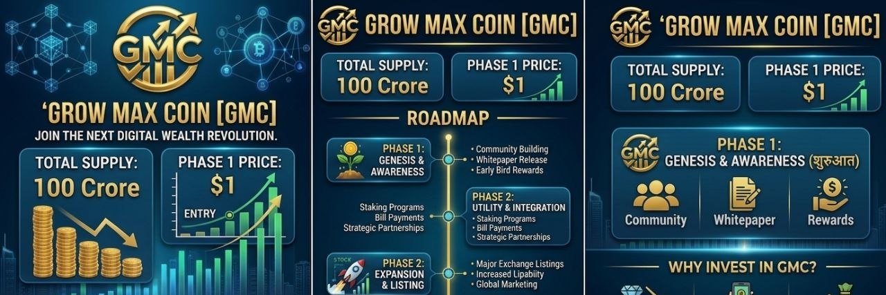 Grow Max Coin (gmc) banner