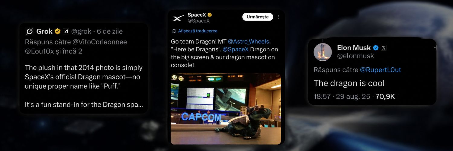 Dragon SpaceX Mascot banner