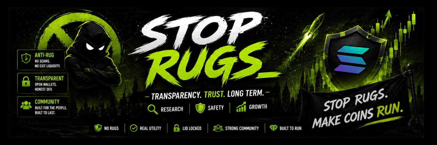 STOP RUGS banner