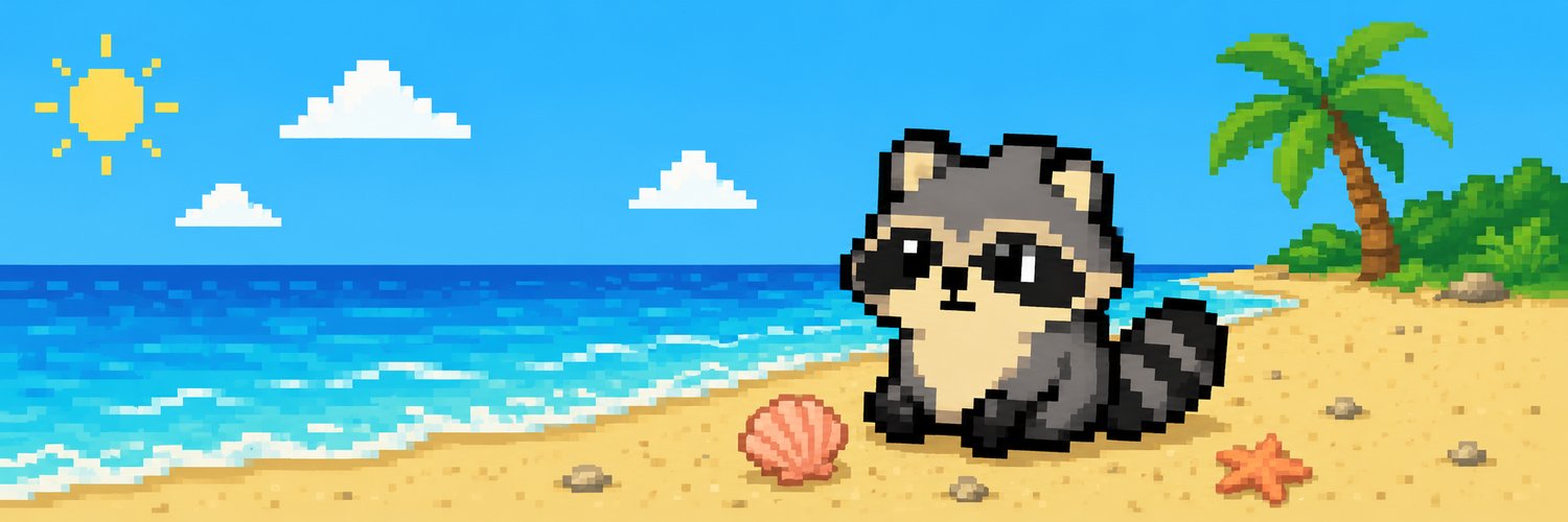 Pixel Raccoon banner