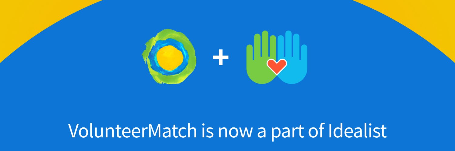 VolunteerMatch, Powered by Idealist banner