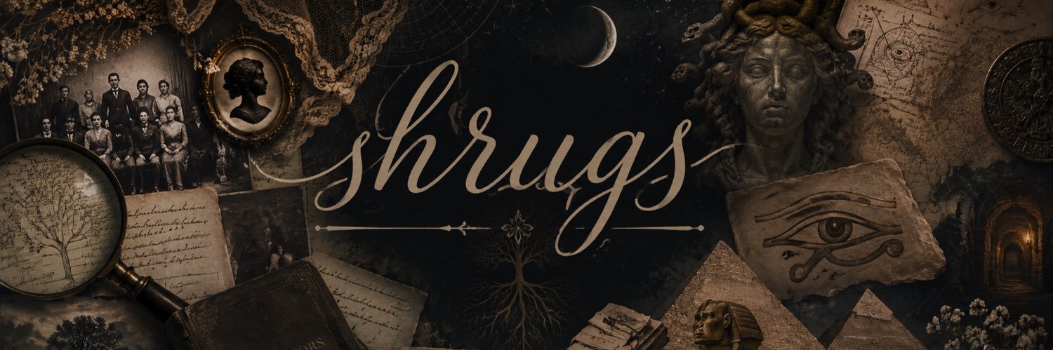 Twitter banner for @shrugs