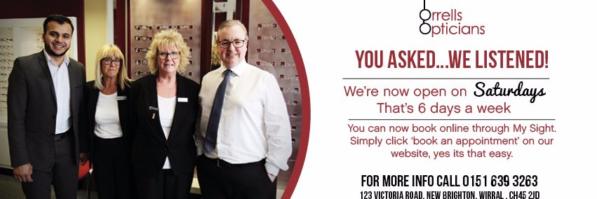 Orrells Opticians banner
