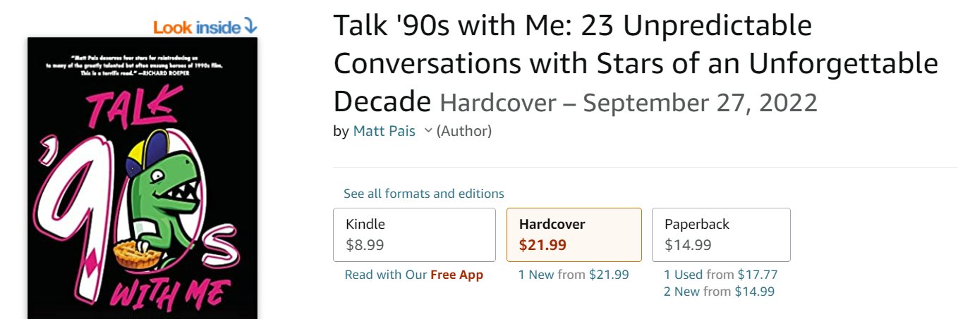 Matt Pais "TALK '90S WITH ME" NOW AVAILABLE banner