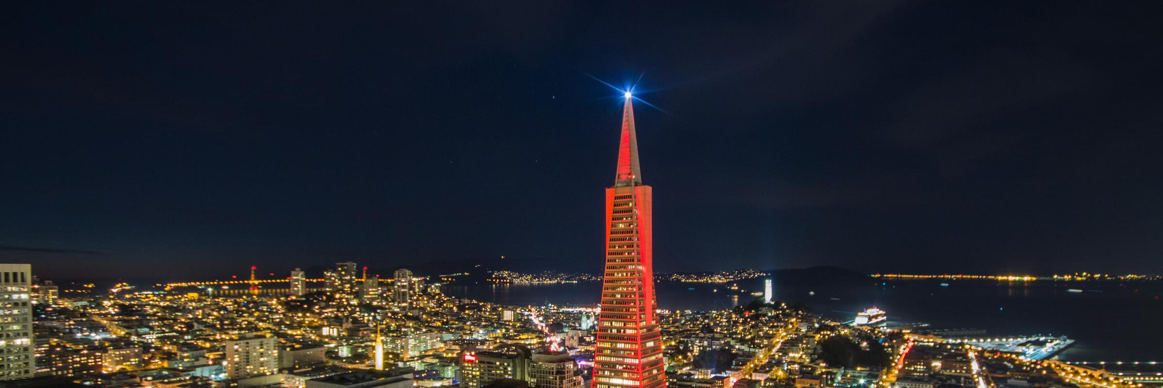 Transamerica Pyramid's banner