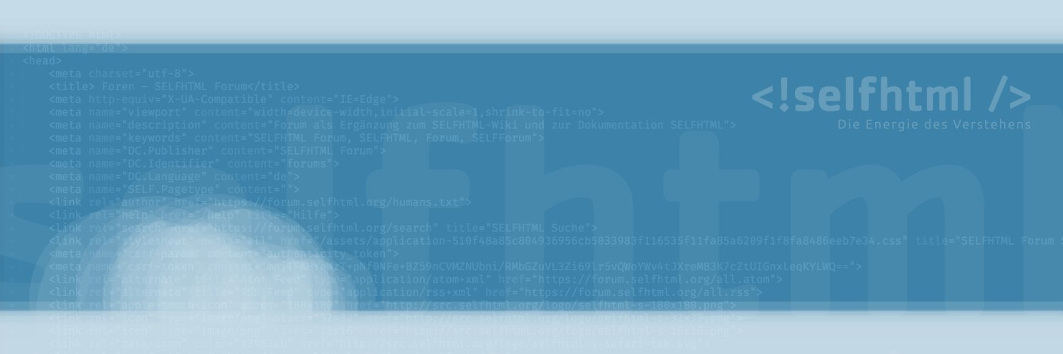 SELFHTML bildung.social/@selfhtml banner