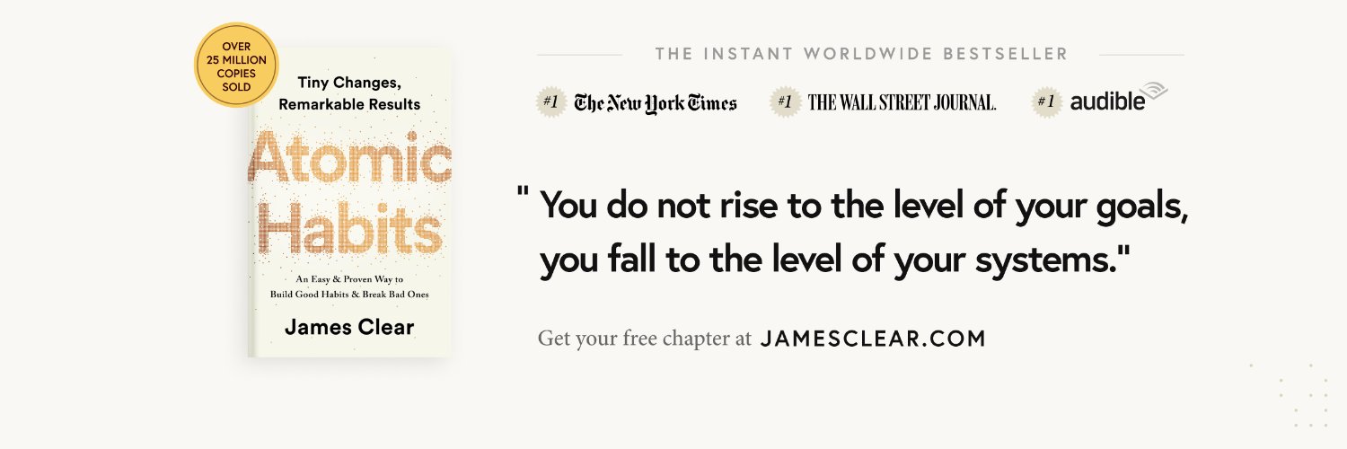 James Clear's banner