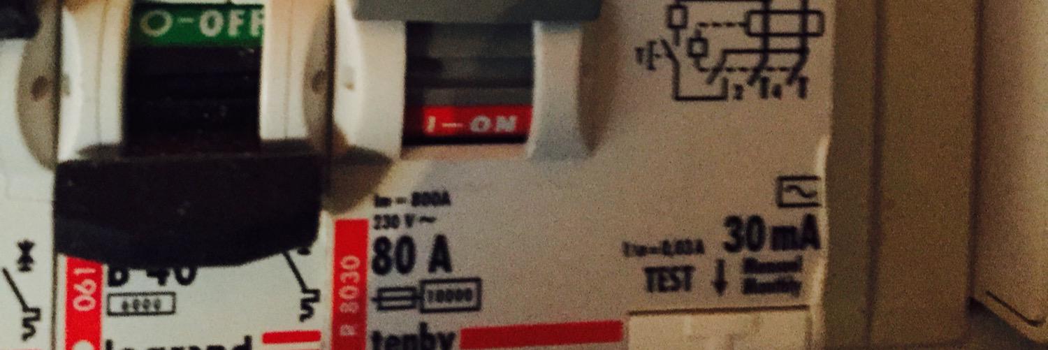 red electrical  banner