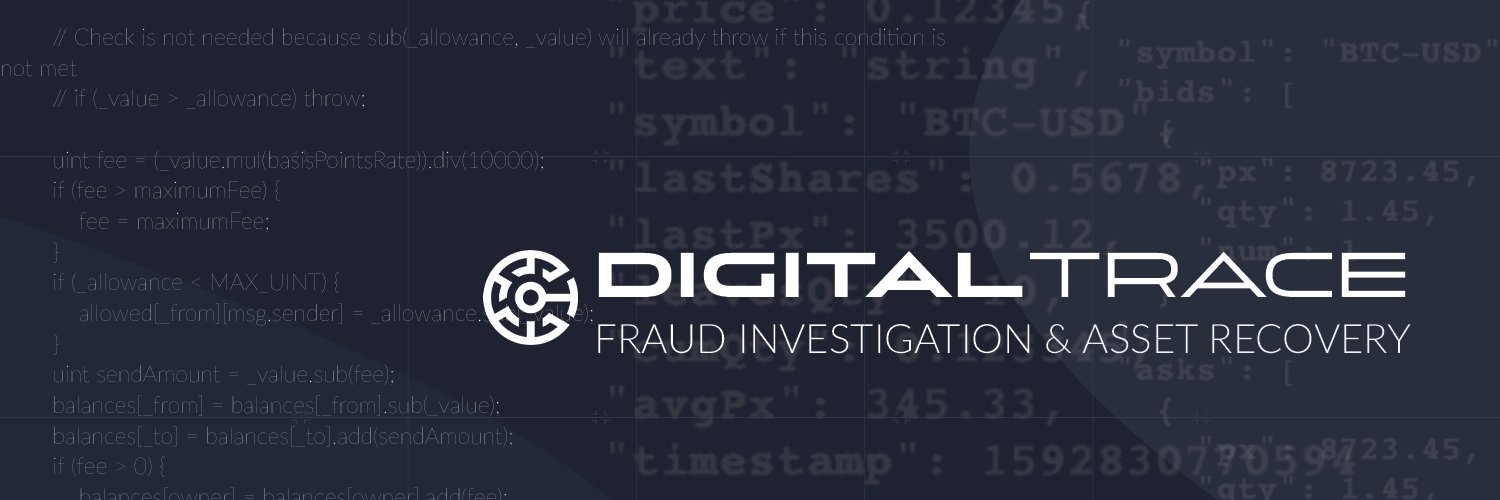 DigitalTrace | RugDoc.io Partner investigator banner