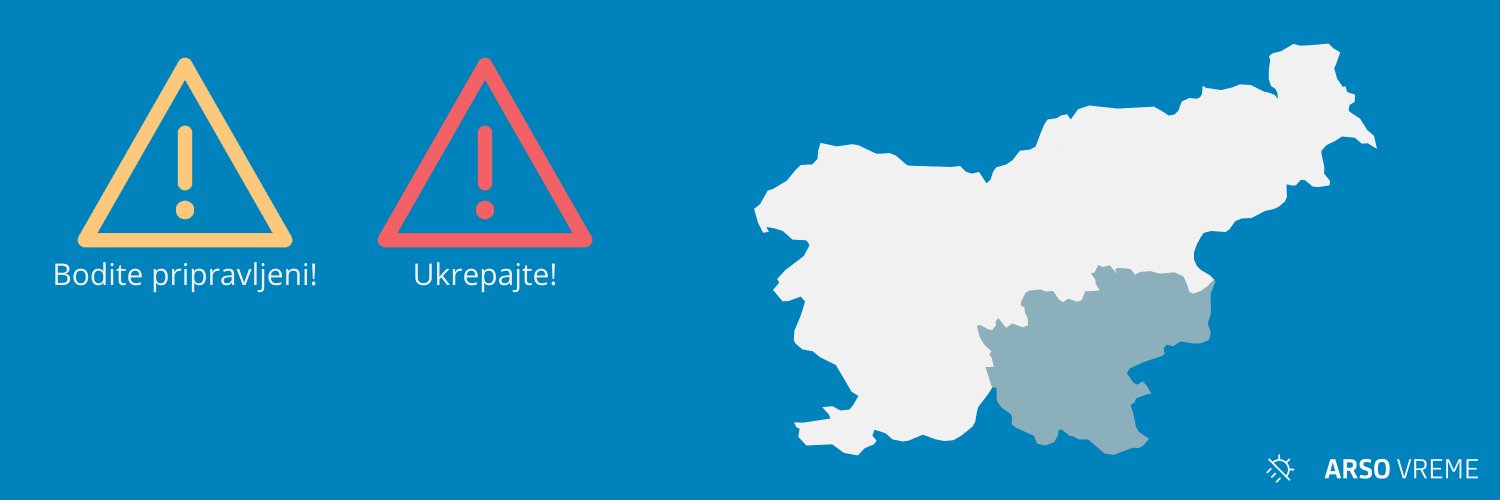 ARSO Vreme Opozorila: JV Slovenija (@meteoPozorJV) / Posts / X