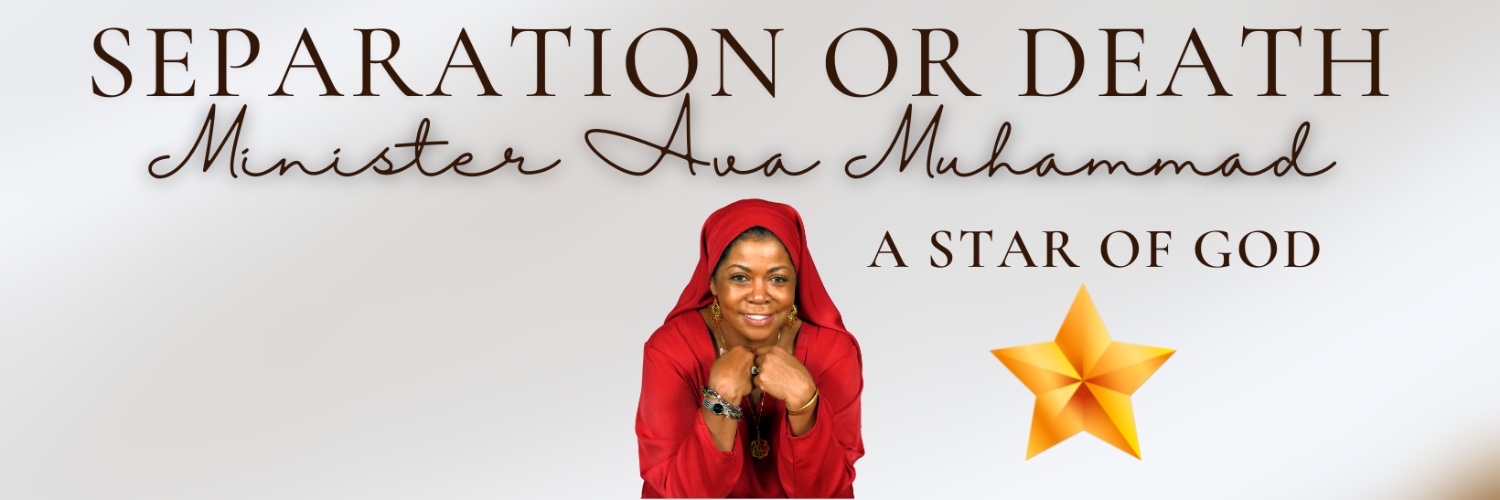 Student Minister Ava Muhammad's banner