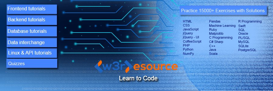w3resource's profile banner image