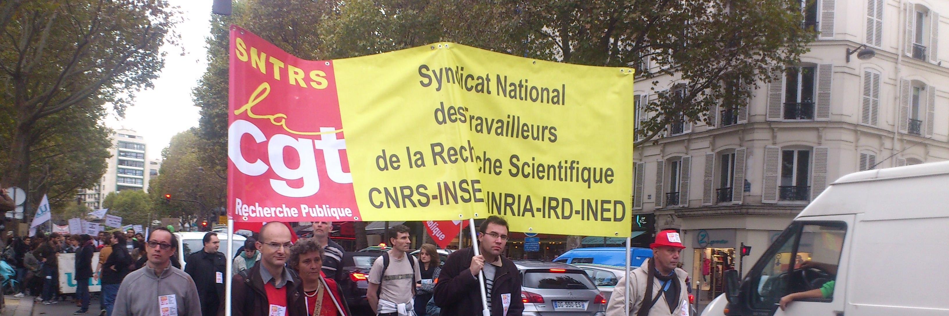 SNTRS CGT INSERM's banner